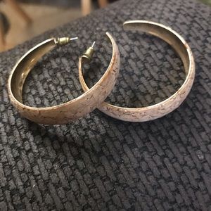 Altar’d State tan hoops w/ gold specks
